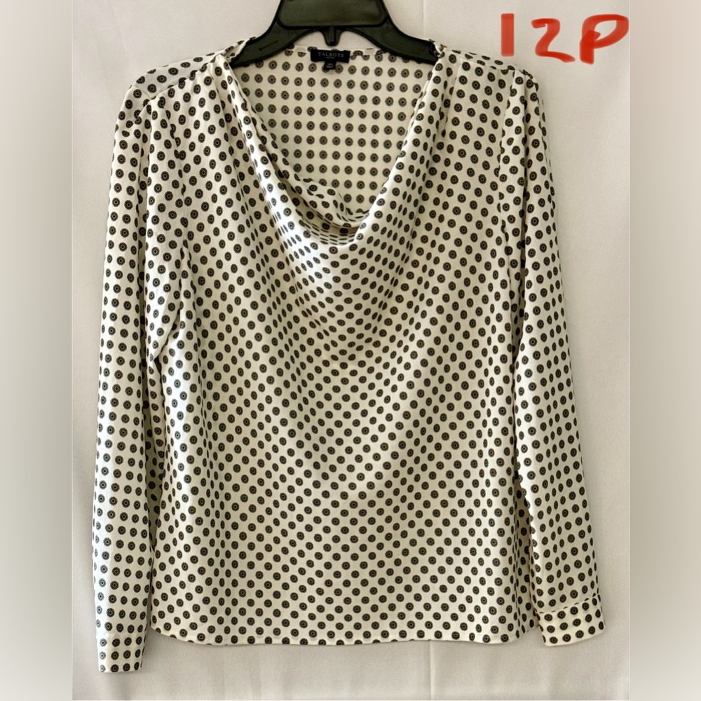 Talbots Black and White Polka Dot Top